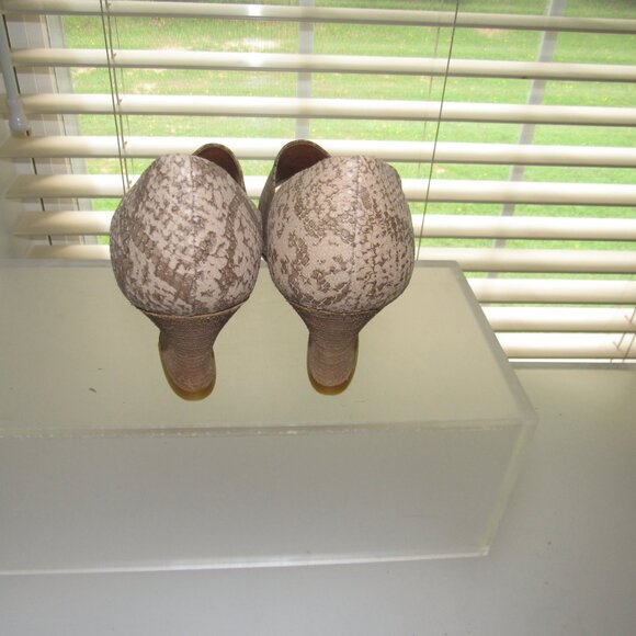 Nine West Dolley Snakeskin Peep-Toe D’Orsay Pumps – Size 8.5 M, Y2K Cottagecore - Picture 6 of 10